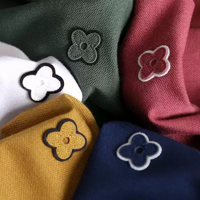 Wang fried rare high-end custom fabric touch smooth solid color business beads breathable short-sleeved POLO shirt men