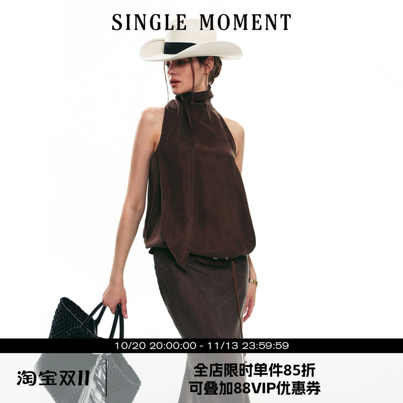 Single Moment 25Ss Autumn New French Style High Neck Ribbon Sleeveless Vest Camisole Top Set for Women Single Moment 25Ss Autumn New French Style High Neck Ribbon Sleeveless Vest Camisole Top Set for Women