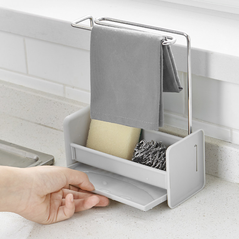 Kitchen Table Surface Sink Discharge Sponge Rag Shelve Shelf Drain rack tap containing deck Pool Dishwashing cloth hanging basket