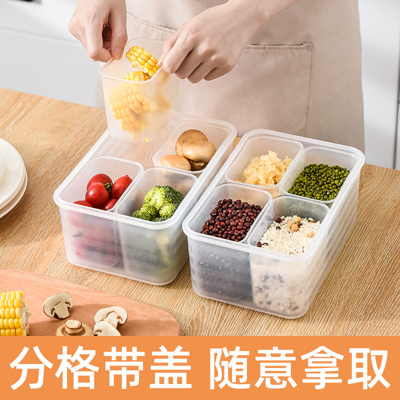 Refrigerator Storage Fresh Box Plastic Microwave Lunch Box Sealed Box Portable Separate Lunch Box Fruit Box Storage Box