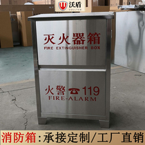 Stainless Steel Fire Box Miniature Fire Station Riot Home Fire Extinguisher Boxes Rescue Items Display Cabinet Customized Fire Extinguishing Boxes