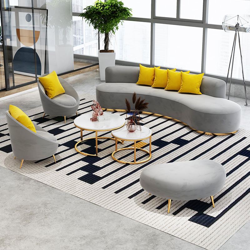 Office Sofa Reception Room Simple Modern Tea Table Set Reception Nordic Casual Creative Office Sofa