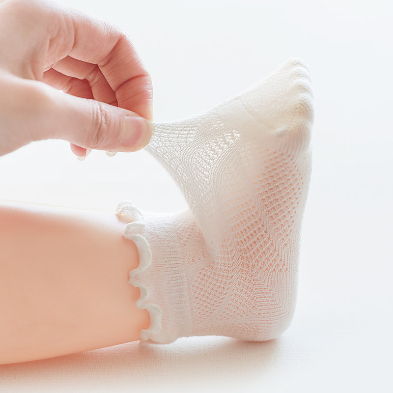 Children Socks Spring Autumn Thin with Japanese Chains Chains Summer Thin Baby Mesh Midtubes Socks Kiddie Songkou Short Socks