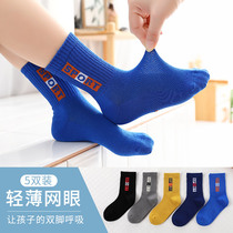 Children Socks Pure Cotton Spring Autumn Thin boy middle cylinder 8 years old CUHK Scout 12 All cotton Soft 15 Spring Summer 10 Boy tide