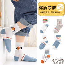 Children Socks Spring Autumn Slim boy pure cotton mesh CUHK Scout 4-6-10-year-old breathable summer cartoon midbarrel socks