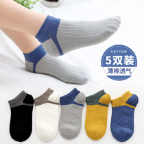 Children Socks Pure Cotton Spring Autumn Thin Boy Boat Socks Spring Summer South Korea Kid sweat short socks Male All cotton Big Boy