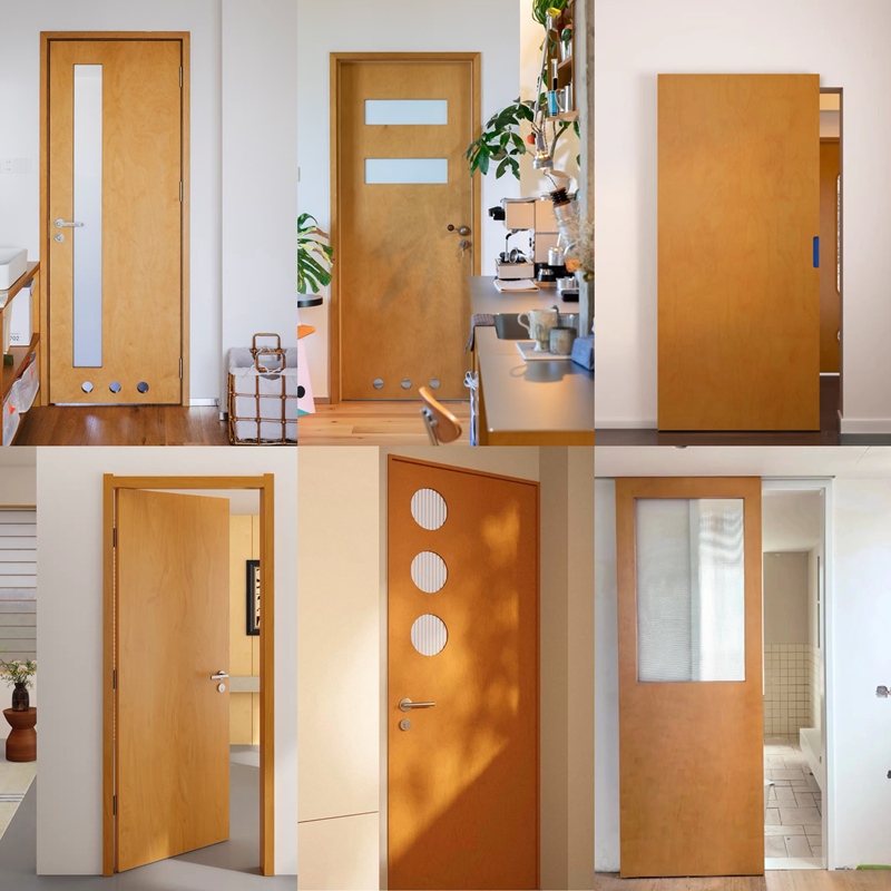 Minimalist Marine Wood Door Kitchen Bathroom Glass Door Room Door Bedroom Door Interior Swing Door Solid Wood Door