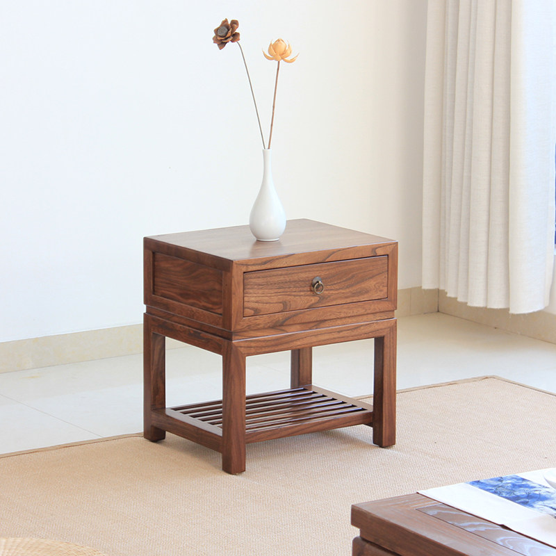 Solid wood corner table modern minimalist living room balcony sofa small coffee table small apartment bedroom corner cabinet bedside cabinet