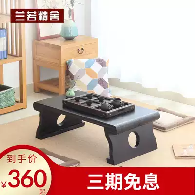 Solid Wood small tea table Japanese home cooked paulownia low table creative simple balcony tatami tea table low kang table