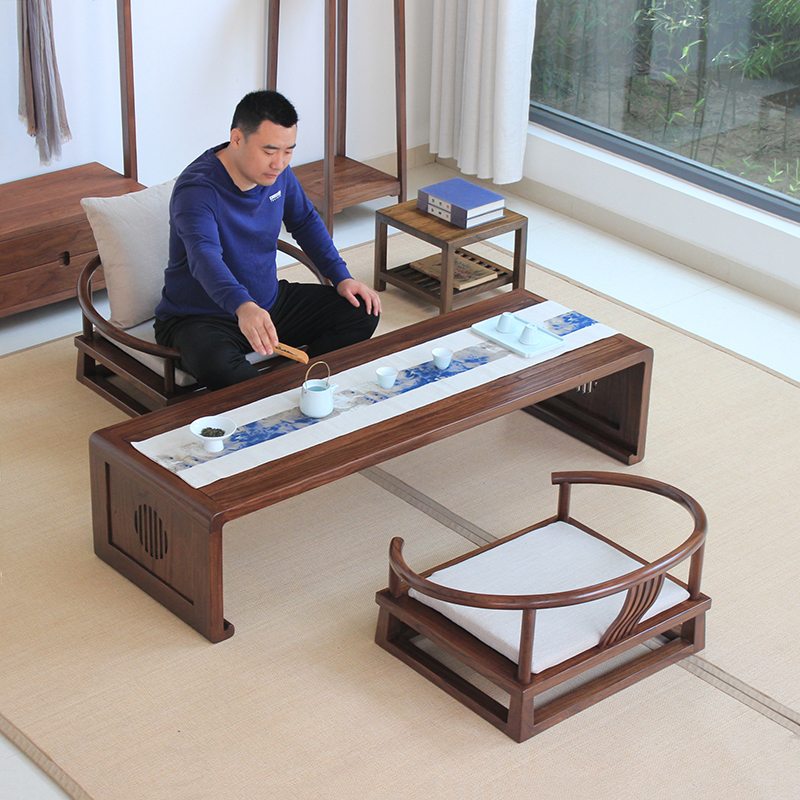 Tatami Tea Table Day Style Dwarf Table Modern Minima Home Balcony Small Kang Terrace Table Short Table Chinese Solid Wood Tea Table
