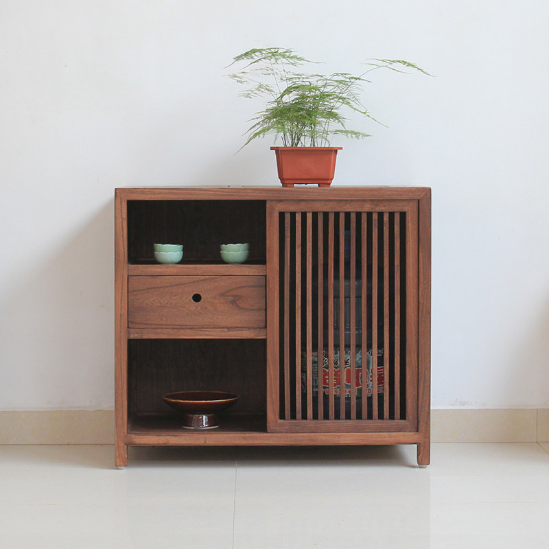 New Chinese-style tea cabinet home solid wood boiling water cabinet modern minimalist living room storage cabinet small tea table dining cabinet