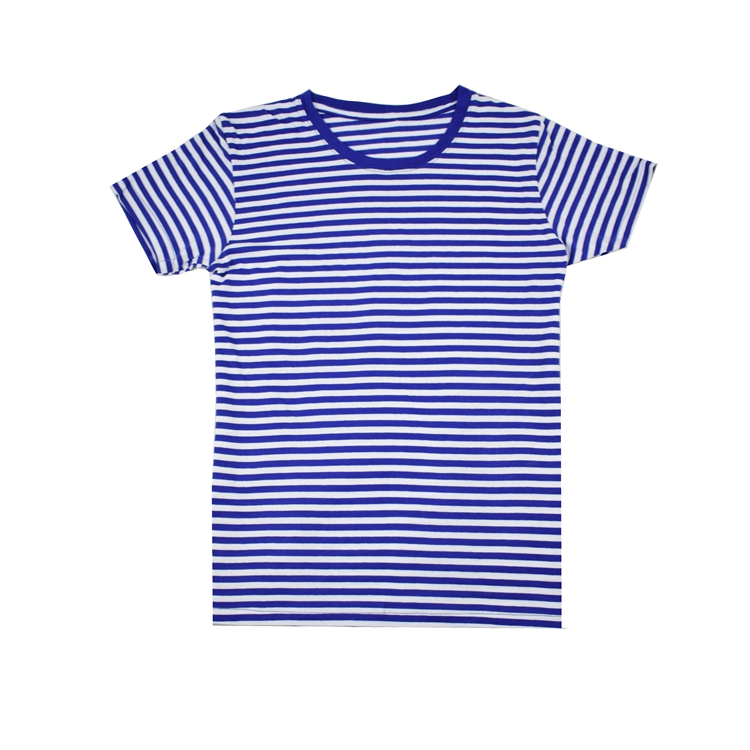 Summer sea soul shirt blue and white striped short-sleeved T-shirt half-sleeved physical fitness shirt class service men and women
