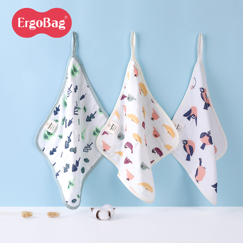 ergobog baby saliva towel surrounding pocket pure cotton baby little square towel newborn towel baby wash face towel gauze