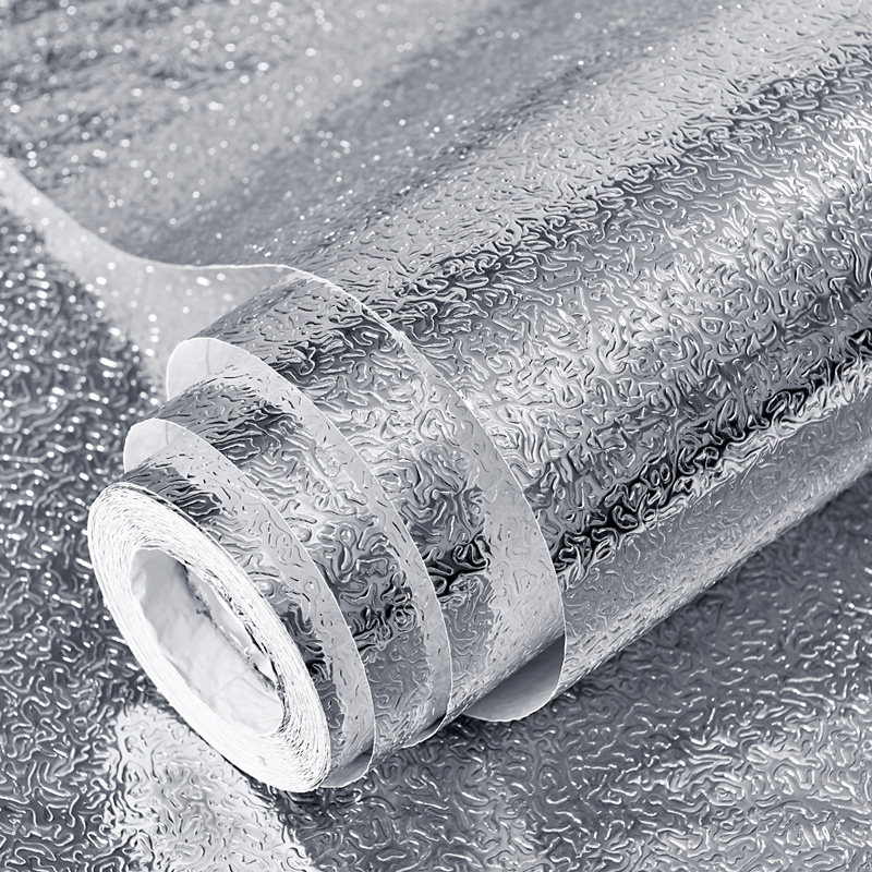 Self-adhesive thickened waterproof kitchen oil-proof stickers high temperature cooker with overall cabinet oil fume wall stickers moisture-proof aluminum foil tin foil