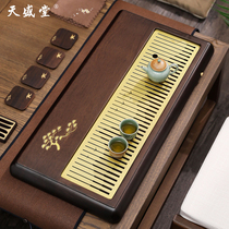 High-end solid wood tea tray household water storage simple kung fu tea set mahogany drain tea set tea sea tea tray dry