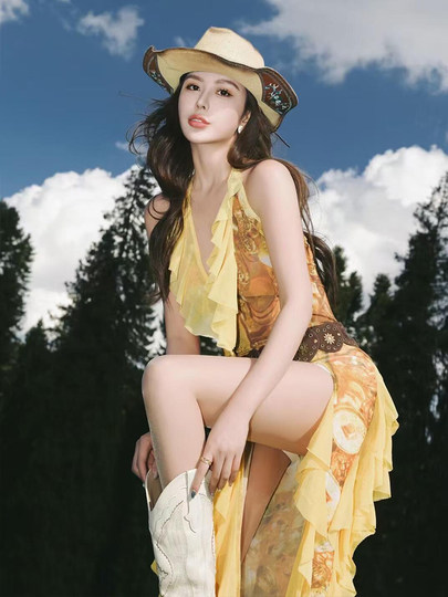 2026欧美新款复古刺绣西部牛仔靴白色真皮长筒靴百搭大码长靴女潮