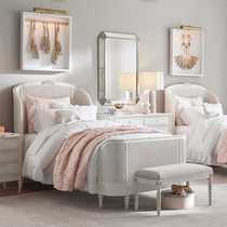 American country style rattan bed 1 2 meters French solid wood bedroom white small apartment princess bed single childrens bed 1 meter