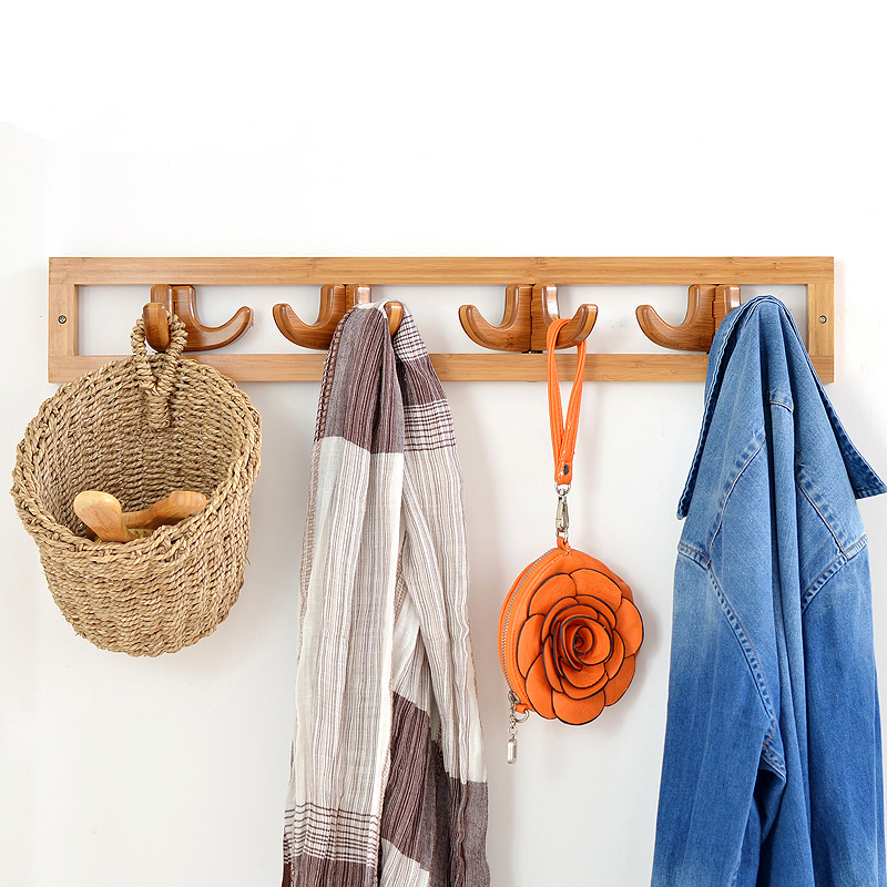 Hanging wall wall coat rack bedroom creative hook solid wood partition living room inside door shelf