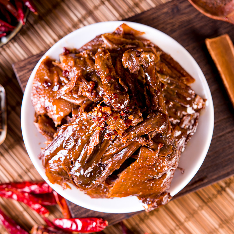 Cool Feile Freshly Chopped Spicy Duck Meat, Spicy Hand-Shredded Duck Snack, Spicy Snack, Ready-To-Eat Snack, Hunan Specialty 82g