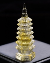 Natural citrine Wenchang Tower ornaments