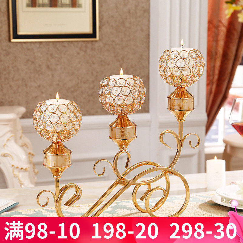 Candle holder European decoration Metal candle holder decoration American luxury home Romantic candlelight dinner Wedding props