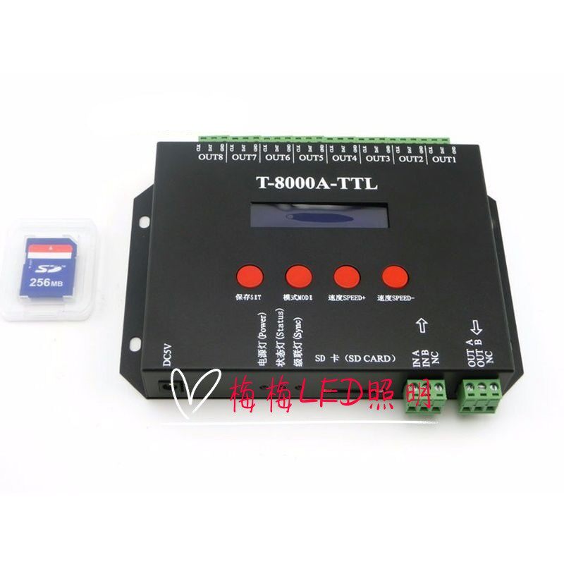 Full color programmable controller engineering LED T800A SD card WS2812B digital computer programming hot selling