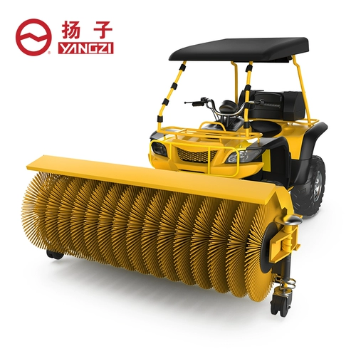 Янцзи Янцзи ездит на снегоочистительном автомобиле.