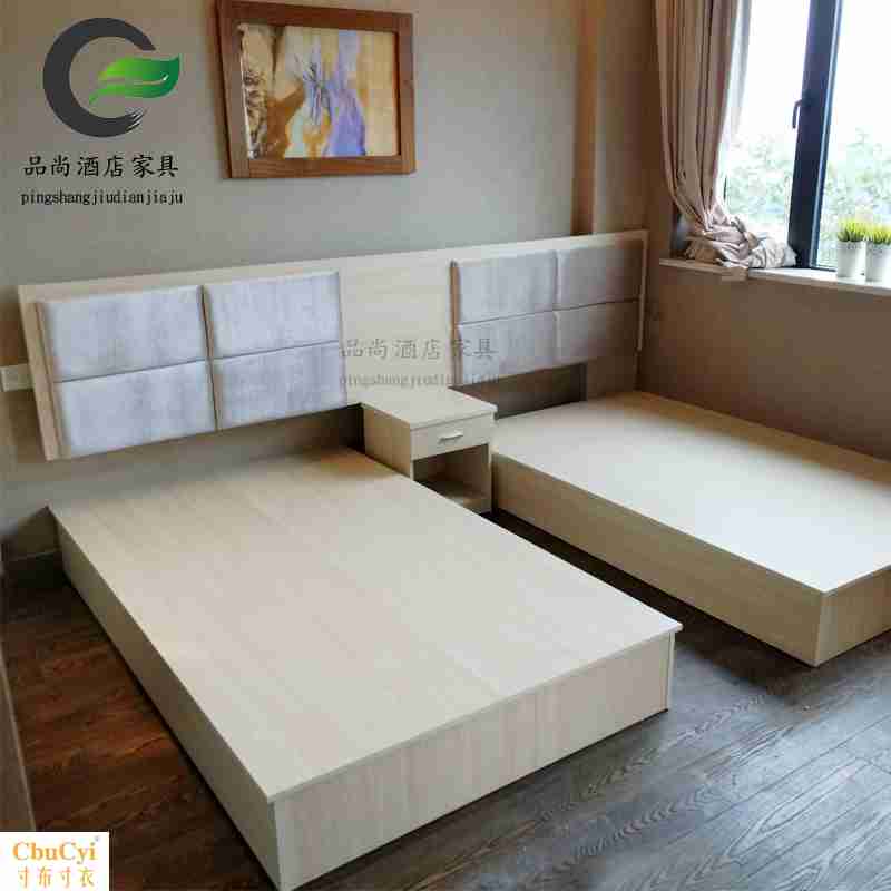 Trùng Khánh khách sạn nội thất thành một bộ đầy đủ của bộ tiêu chuẩn phòng lanh bộ căn hộ giường đơn khung tủ quần áo tủ TV - Nội thất khách sạn giường khách sạn