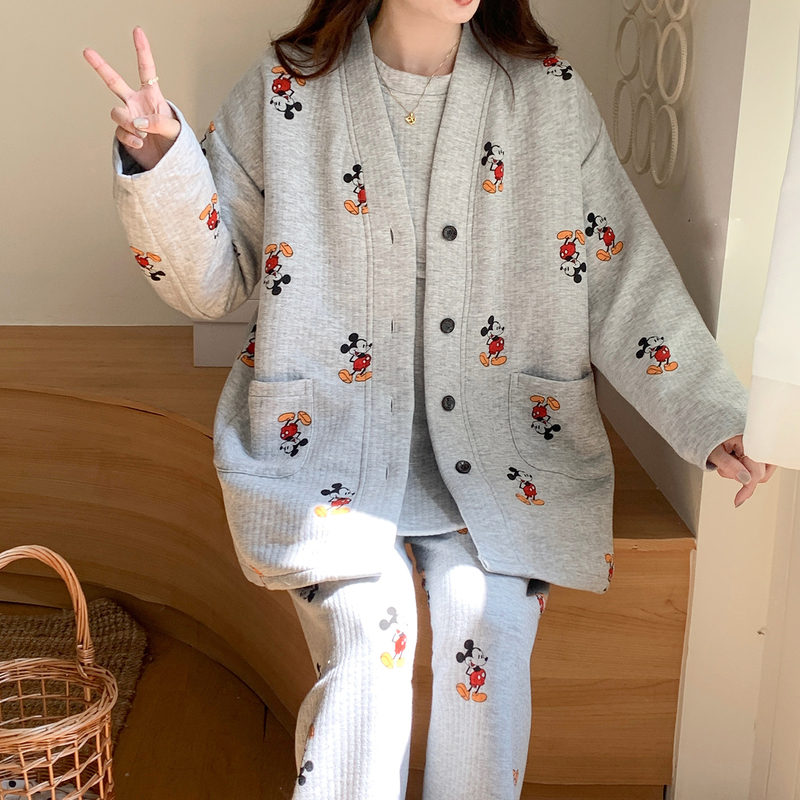 Air Cotton Postpartum Clothing Autumn and Winter Style Pure Cotton Three-Piece Set Maternity Pajamas Spring and Autumn Pregnancy Breastfeeding Home Wear Air Cotton Postpartum Clothing Autumn and Winter Style Pure Cotton Three-Piece Set Maternity Pajamas Spring and Autumn Pregnancy Breastfeeding Home Wear