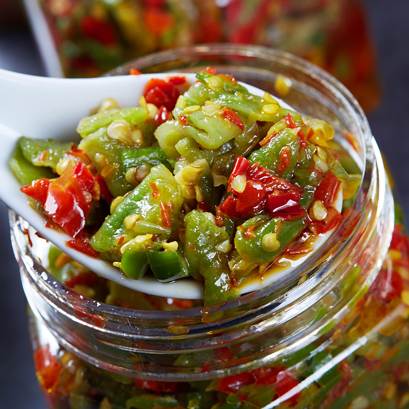 Money village head farmhouse homemade colored pepper lettuce lettuce Hunan special produce opening and delicious spicy sauce pickled pretzels for the next meal
