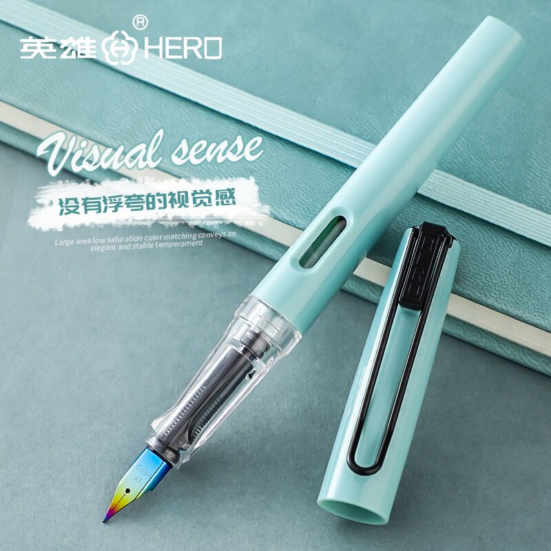 Hero Fountain Pen 367 Students dedicated three-four-year-grade calligraphy Authentic Calligraphy Positron and Ink Sac Pen Cartoon Children of Men and Women Iridium Gold Pen Minming Tips Office Hard Pen Pen