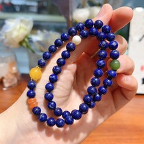 Chinese Imperial Lapis Lazuli Ball Double Circle Bracelet Design Simple Beeswax Ethnic Style Bracelet Jewelry Gift