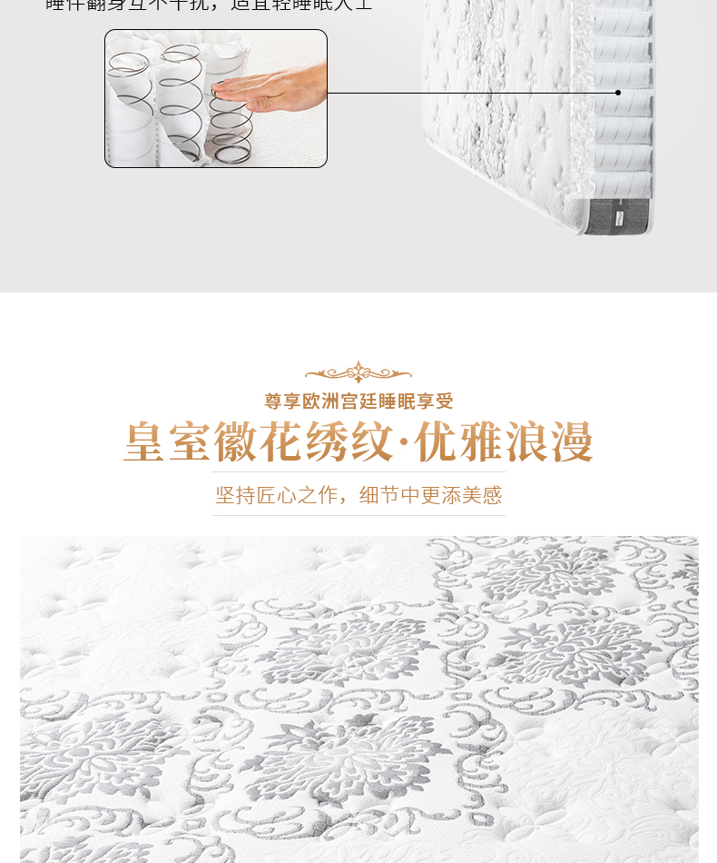 英国皇室御用床垫 斯林百兰 乳胶床垫偏硬席梦思 厚20cm 图2