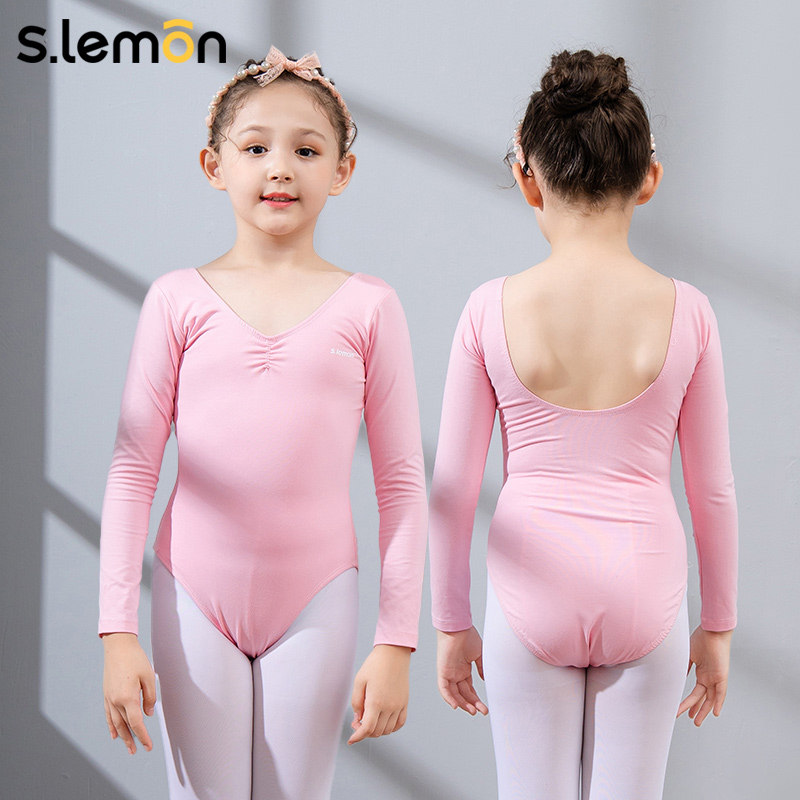 slemon children's dance clothes practice clothes girls spring and autumn long-sleeved professional art examination body ballet jumpsuit girls