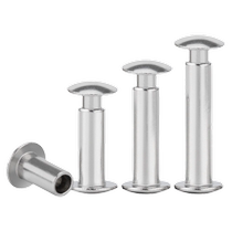 304 stainless steel double knocker rivet male and female double rivet flat round head semi-hollow book photo album tight nail M3M4M56