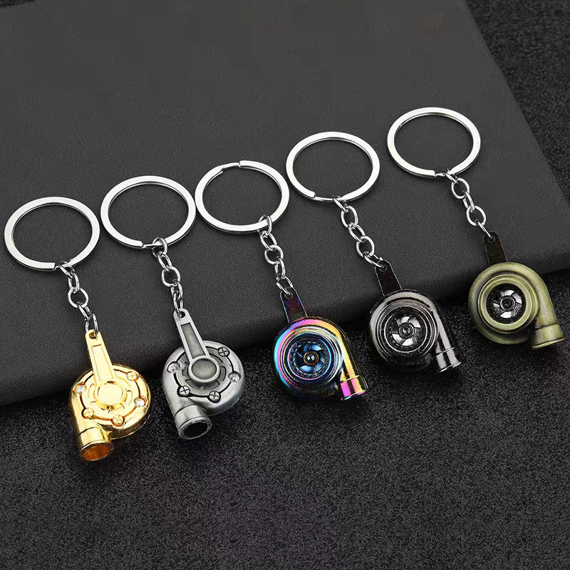Creative Gift Car Modification Accessories Turbocharger Metal Decompression Keychain Toy Key Ring Chain Pendant