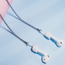 2021 wireless headset anti-lost necklace titanium steel pro for Apple Huawei Bluetooth 3 4 generation anti-drop chain hanging neck rope