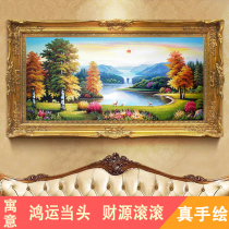 Painted cow-painted oil painting European-style living room landscape murals cornucopia American landscape decoration painting porch fortune hanging painting