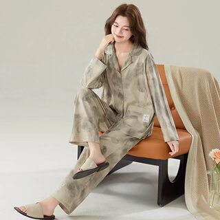 All-Cotton Large Size 7A Antibacterial Maternity and Baby Comfortable Cotton Postpartum Clothing, Class a Autumn and Winter Pure Cotton Postpartum Spring and Autumn Maternity Nursing Pajamas