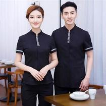 Hotel waiter work clothes short-sleeved womens summer thin catering clothing Chinese restaurant work clothes waiter system