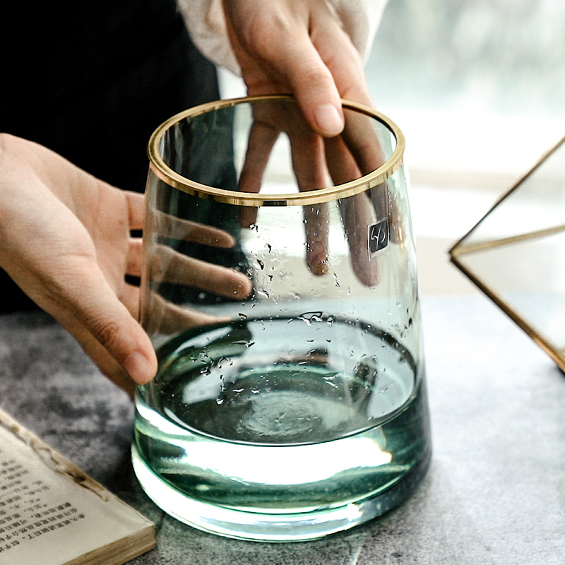 Sketch Phnom Penh Light Extravagant Transparent Glass Vase Hem Living Room Flower Arrangement Water Raising Sunflower Flowers Lily Table Winter Green-Taobao