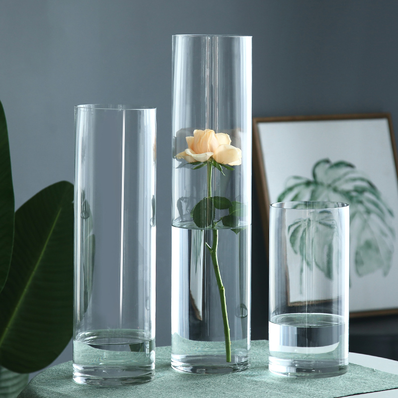 Flower arrangement, long branches, large, tall glass vase