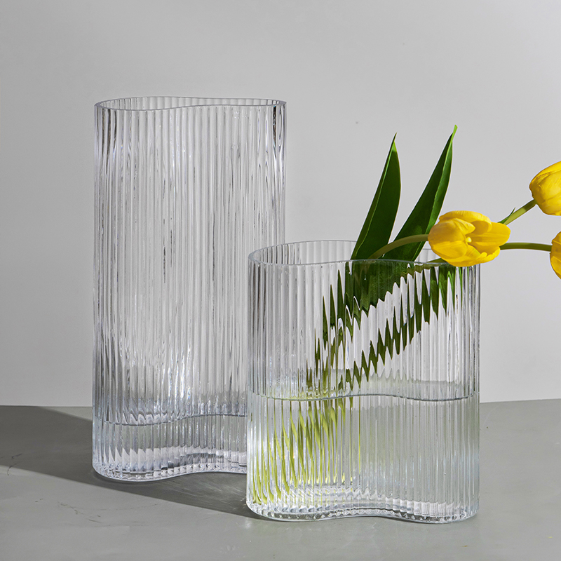 Net Red Flowers Bottle Pendulum pieces Living room flower arrangements Inwind glass transparent tulips floral hydropony floral nordic style