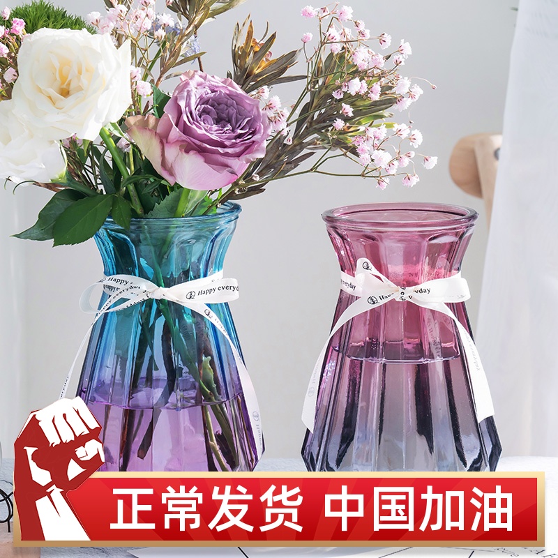 European creative glass vase transparent star dry flower flower vase IKEA decorated with flower room