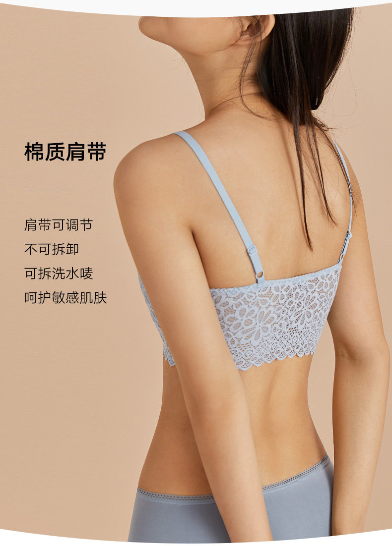 曼妮芬 棉质生活 三角杯无钢圈蕾丝文胸 天猫优惠券折后¥69包邮(¥159-90) 4色可选
