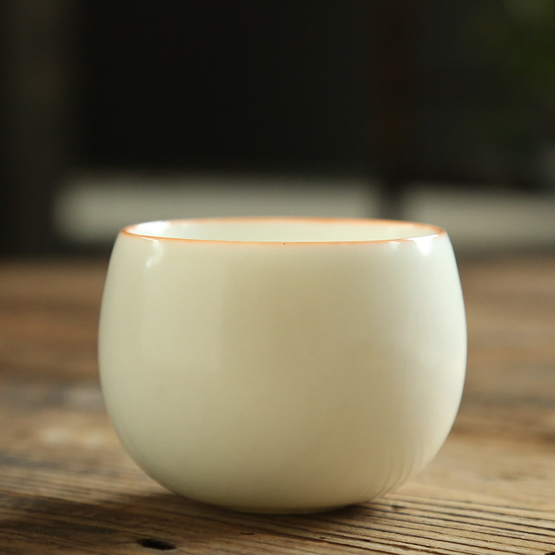 Pottery WHITE PORCELAIN MASTER'S CUP OPEN SHEET TEA CUP CERAMIC PINT CUP KORN TEA TEACUP CUP SINGLE CUP NOT POURING CUP GIFT BOX