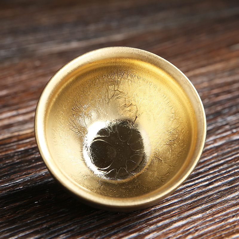 Jianji Tea Cup Tianjin Oil Drop Pure Hand Cup Master Cup Pure Hand Kung Fu Tea Cup Single Gold Marble