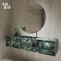 Narrow edge thin edge deep sink Prada cold emerald Amazon green luxury stone marble slate hand wash basin