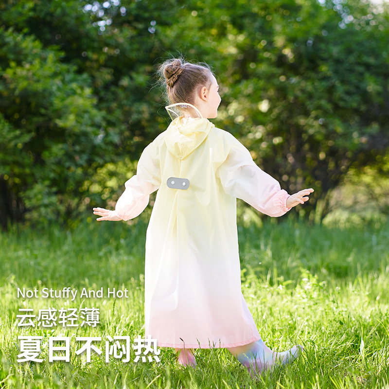 Children's Raincoat for Elementary School Students, Girls' Hot-Selling Waterproof and Lightweight Raincoat with Backpack Space for Older Kids Going to School