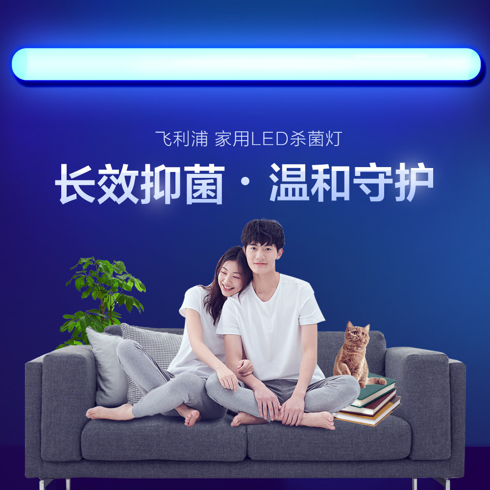 飞利浦led家用杀菌灯抑菌灯卧室客厅室内灭菌USB可调光移动式灯管